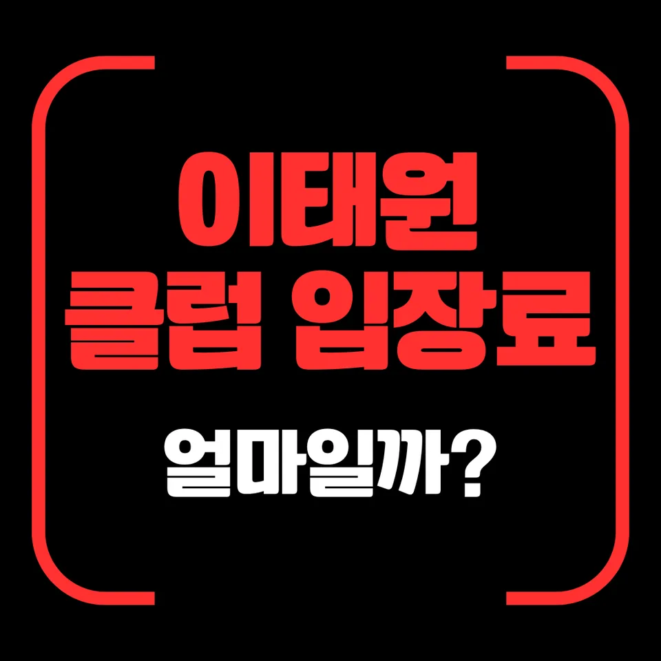 이태원 클럽 입장료 안내 대표 이미지